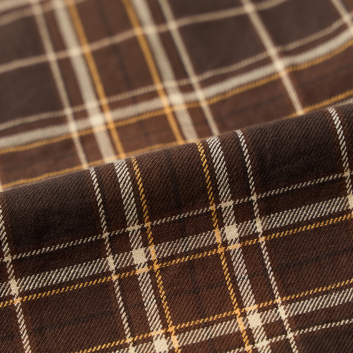 EMPIRE & SONS WORK SHIRT JACKET - COTTON TWILL CHECK - DK BROWN_NATURAL_YELLOW