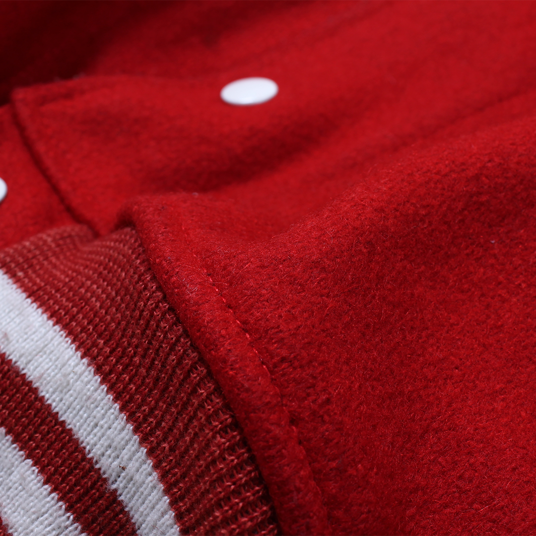 FELCO VINTAGE STADIUM JACKET - PLAIN RED & WHITE