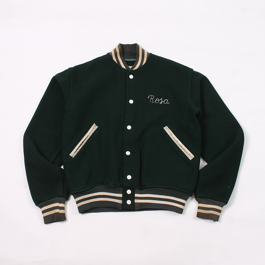 FELCO VINTAGE STADIUM JACKET - GREEN&WHITE - NOTRE DAME