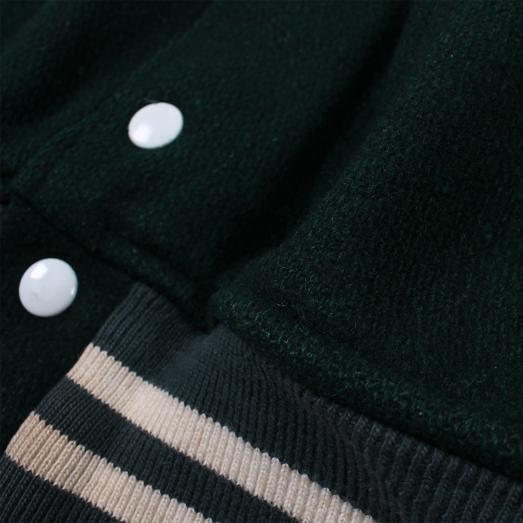 FELCO VINTAGE STADIUM JACKET - GREEN&WHITE - NOTRE DAME