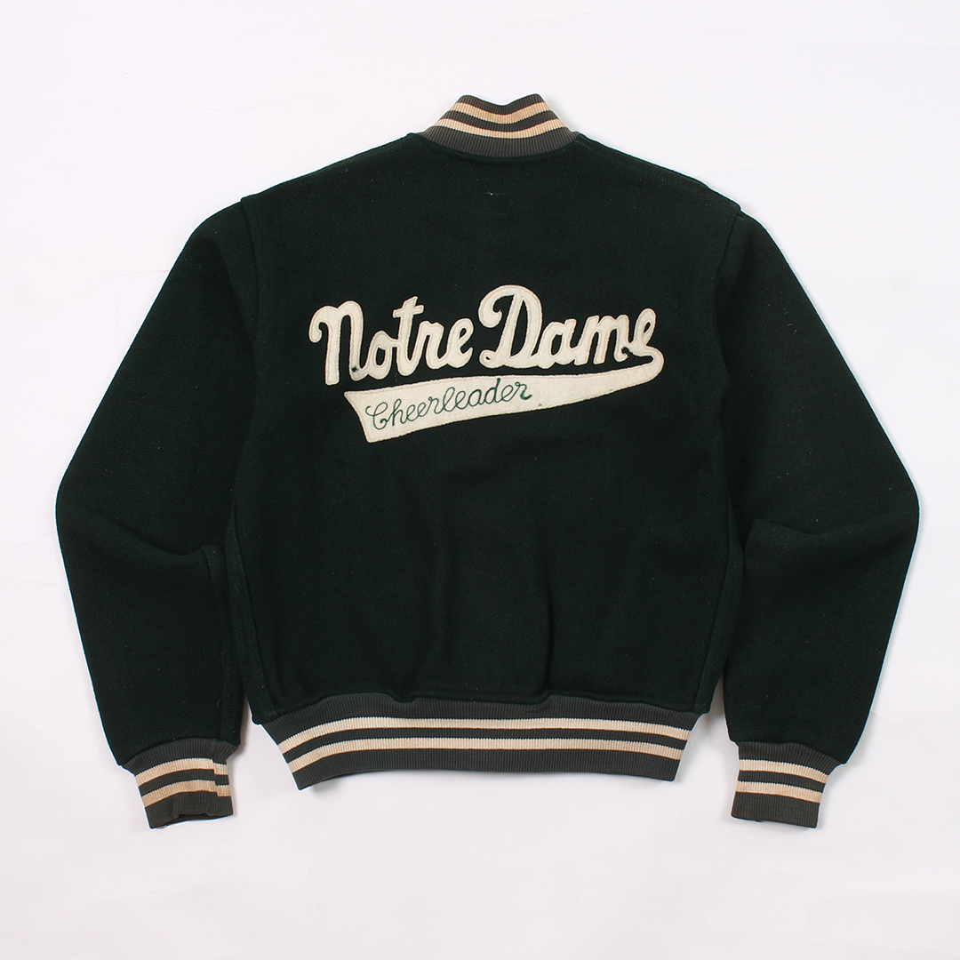 FELCO VINTAGE STADIUM JACKET - GREEN&WHITE - NOTRE DAME