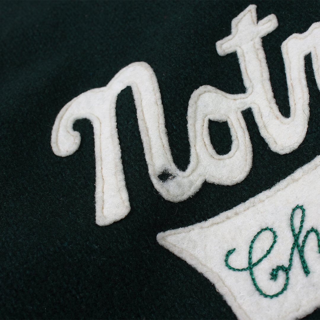 FELCO VINTAGE STADIUM JACKET - GREEN&WHITE - NOTRE DAME