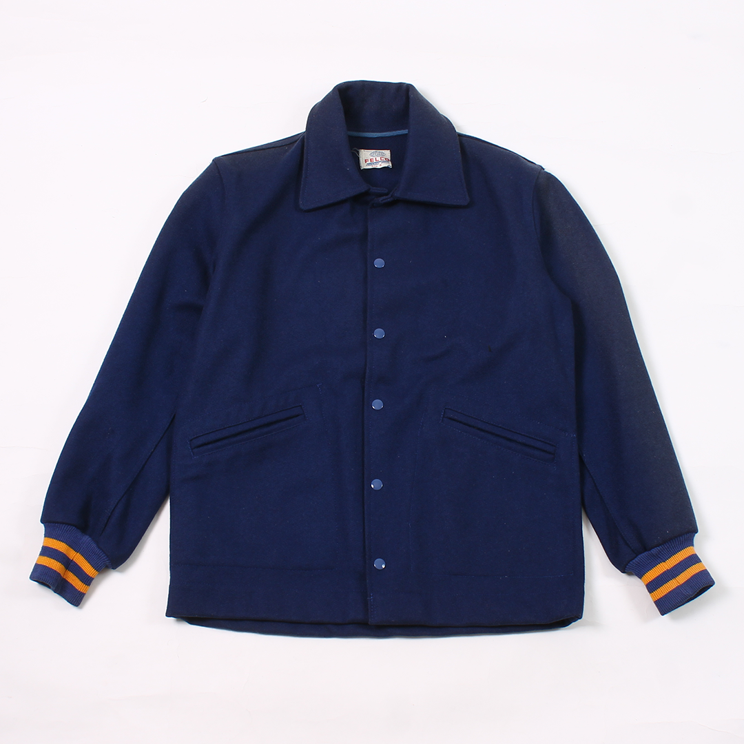 FELCO VINTAGE STADIUM JACKET - PLAIN BLUE&YELLOW