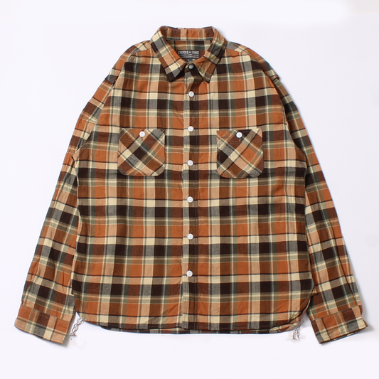 EMPIRE & SONS L/S WORK SHIRT - 30S ORGANIC TWILL CHECK