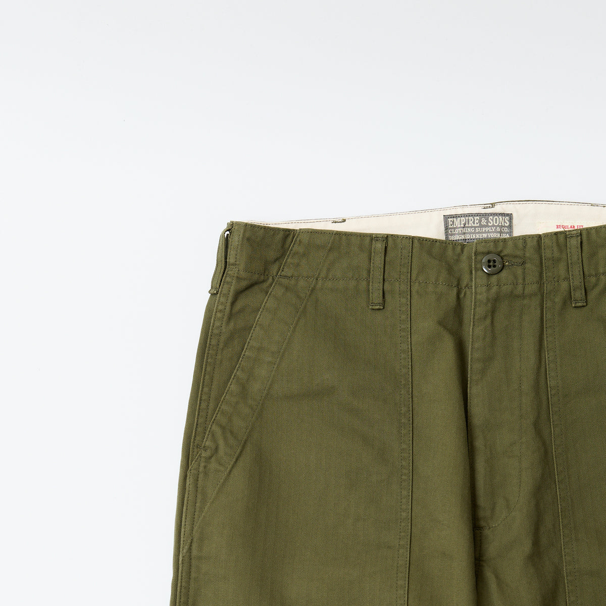 EMPIRE & SONS FATIGUE PANT HERRINGBONE ONE WASH TAPERED REGULAR FIT