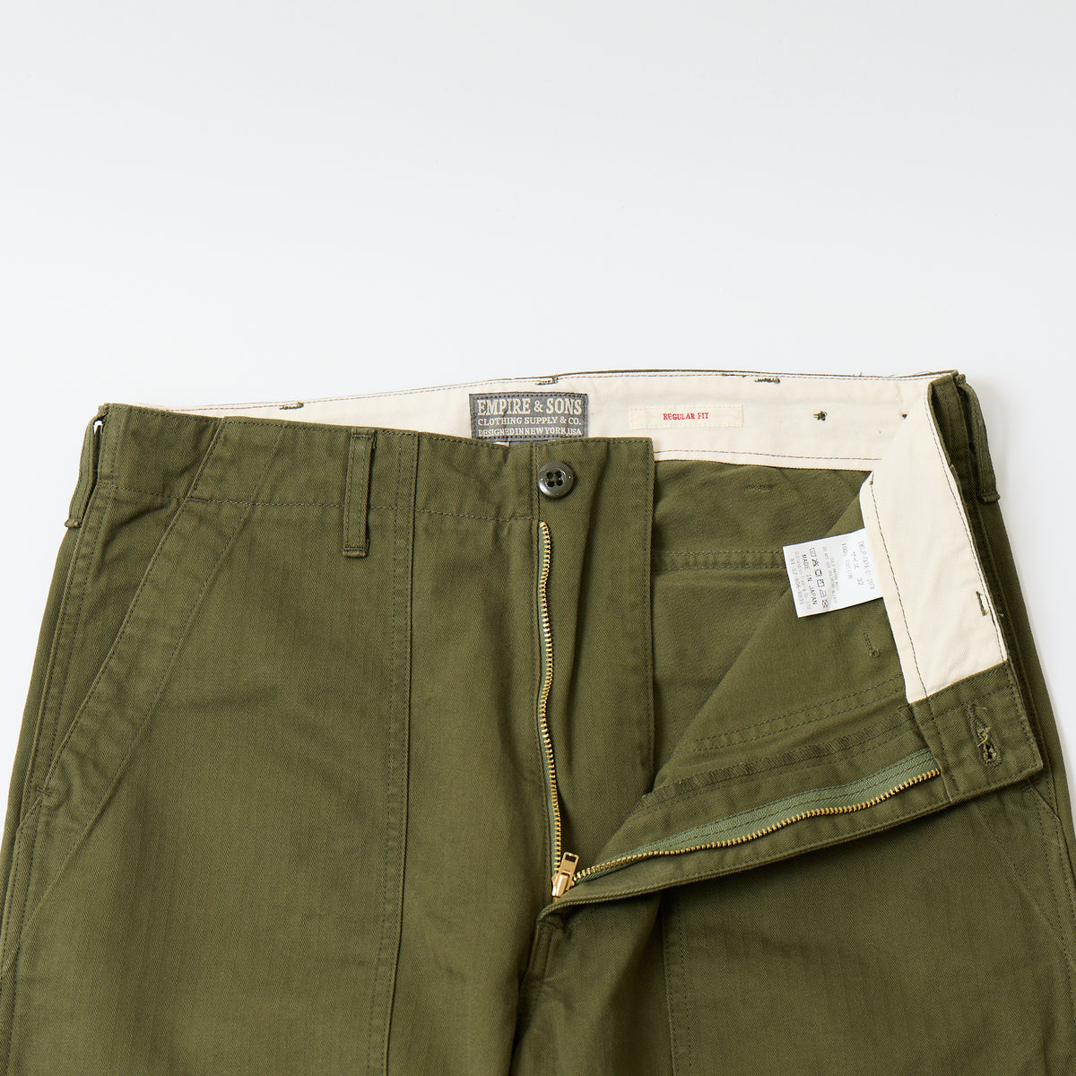 EMPIRE & SONS FATIGUE PANT HERRINGBONE ONE WASH TAPERED REGULAR FIT