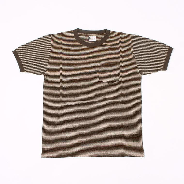 FELCO (フェルコ)  S/S RINGER NARROW STRIPE POCKET CREW TEE