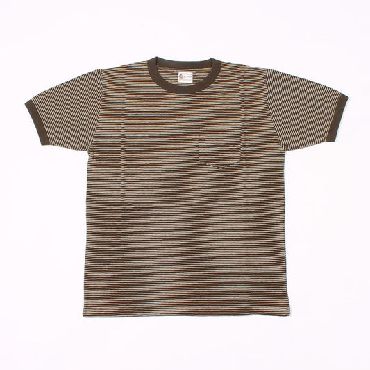 FELCO (フェルコ)  S/S RINGER NARROW STRIPE POCKET CREW TEE