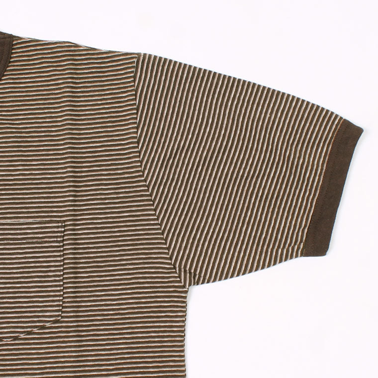 FELCO (フェルコ)  S/S RINGER NARROW STRIPE POCKET CREW TEE