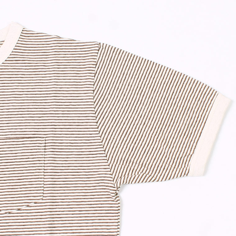 FELCO (フェルコ)  S/S RINGER NARROW STRIPE POCKET CREW TEE