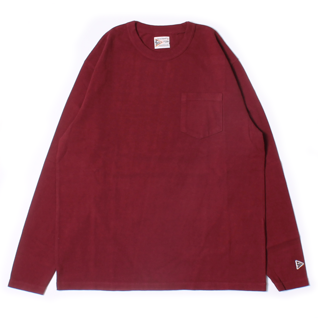 FELCO L/S BINDER NECK CREW POCKET-T 7oz 16SINGLE RUFFY JERSEY - 16 COLORS