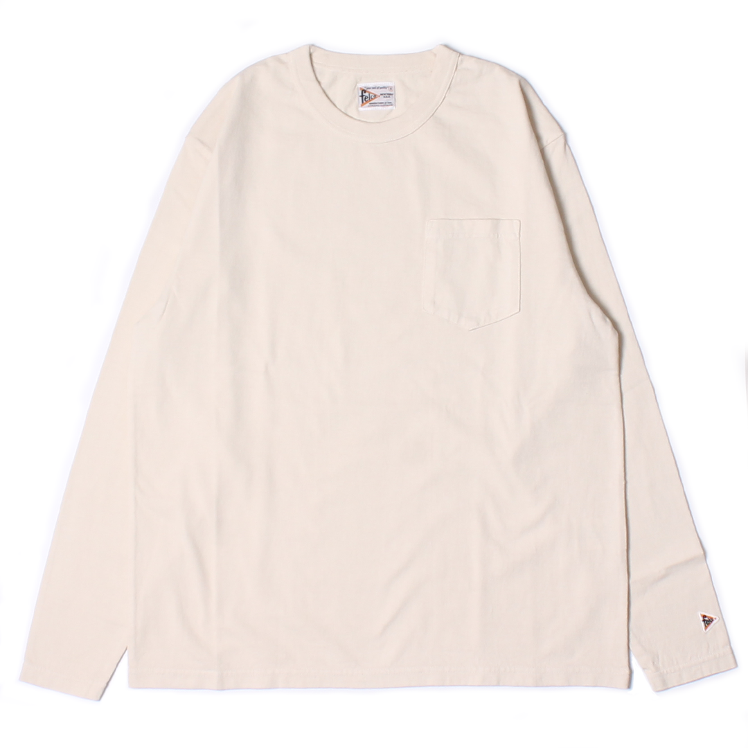 FELCO L/S BINDER NECK CREW POCKET-T 7oz 16SINGLE RUFFY JERSEY - 16 COLORS