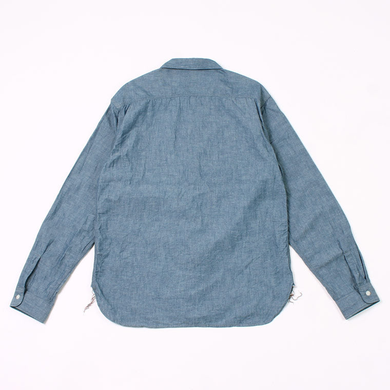 EMPIRE & SONS (エンパイア アンド サンズ)  L/S WORK SHIRT 5oz ORGANIC SELVAGE CHAMBRAY ONE WASH - BLUE