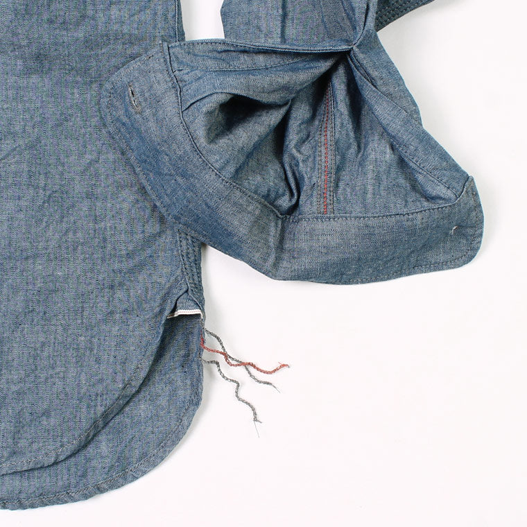 EMPIRE & SONS (エンパイア アンド サンズ)  L/S WORK SHIRT 5oz ORGANIC SELVAGE CHAMBRAY ONE WASH - BLUE