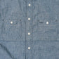 EMPIRE & SONS (エンパイア アンド サンズ)  L/S WORK SHIRT 5oz ORGANIC SELVAGE CHAMBRAY ONE WASH - BLUE