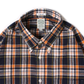 KEATON CHASE USA L/S CLASSIC FIT FULLOPEN BD SHIRT COTTON MADRAS CHECK - 11. NAVY_ORANGE_WHITE