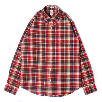 KEATON CHASE USA L/S CLASSIC FIT FULLOPEN BD SHIRT COTTON MADRAS CHECK - 3. RED_BROWN_WHITE_NAVY_GREEN