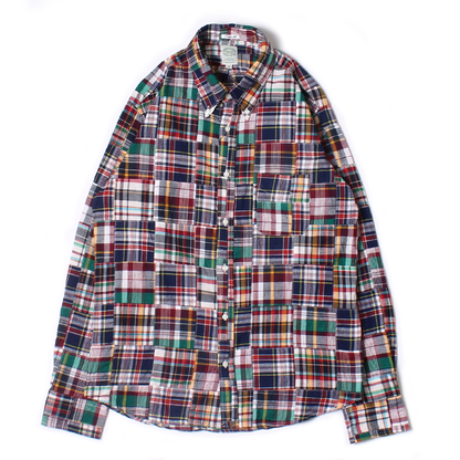 KEATON CHASE USA L/S CLASSIC FIT FULL OPEN BD SHIRT COTTON PATCHWORK MADRAS CHECK - #9