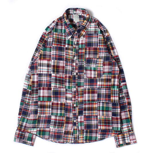 KEATON CHASE USA L/S CLASSIC FIT FULL OPEN BD SHIRT COTTON PATCHWORK MADRAS CHECK - #9