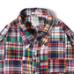 KEATON CHASE USA L/S CLASSIC FIT FULL OPEN BD SHIRT COTTON PATCHWORK MADRAS CHECK - #9