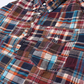 KEATON CHASE USA L/S CLASSIC FIT PULLOVER BD SHIRT COTTON PATCHWORK MADRAS CHECK - 1. BROWN_NAVY
