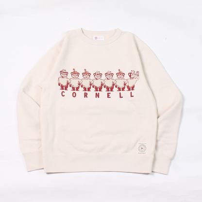 FELCO 12oz TERRY BINDER CREW SET IN SWEAT SHIRT - CORNELL UNIVERSITY BEAR PRINT