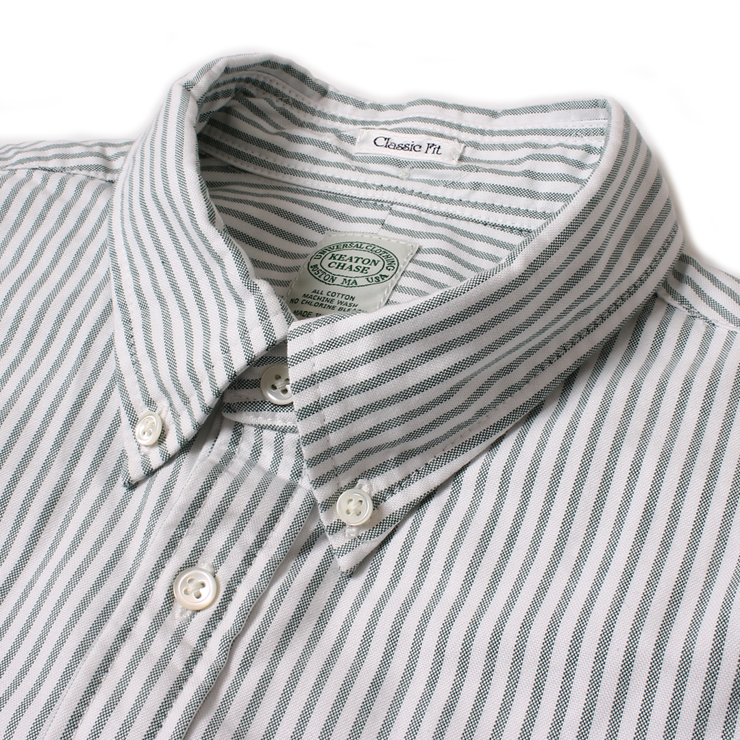 KEATON CHASE USA L/S CLASSIC FIT PULLOVER BD SHIRT CANDY STRIPE - SUPIMA MIXED CLASSIC OXFORD