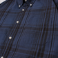 KEATON CHASE USA L/S CLASSIC FIT FULLOPEN BD SHIRT COTTON OVERDYED MADRAS CHECK - A_NAVY_BLUE