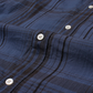 KEATON CHASE USA L/S CLASSIC FIT FULLOPEN BD SHIRT COTTON OVERDYED MADRAS CHECK - A_NAVY_BLUE