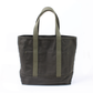 HERITAGE LEATHER 18oz CANVAS CUSTOM MADE  DAY TOTE BAG - OLIVE DRAB