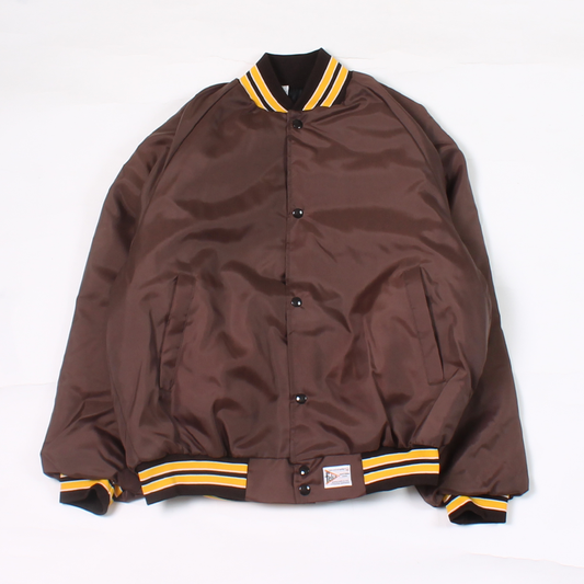 【ONE OF A KIND】FELCO MADE IN USA AWARD JACKET NYLON OXFORD QUILT LINED - BROWN