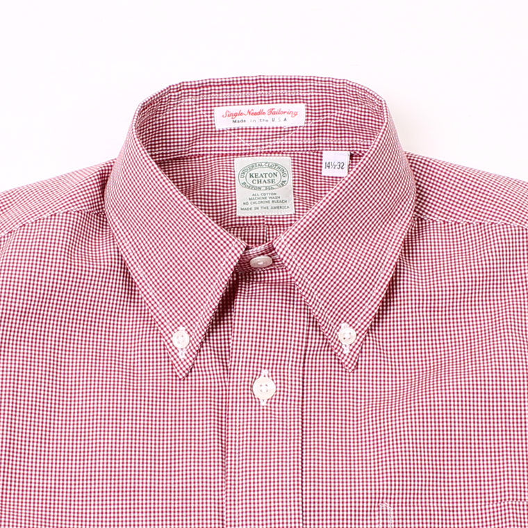 KEATON CHASE USA L/S STANDARD BD MICRO GINGHAM SHIRT LIGHT LINING - KCU-208