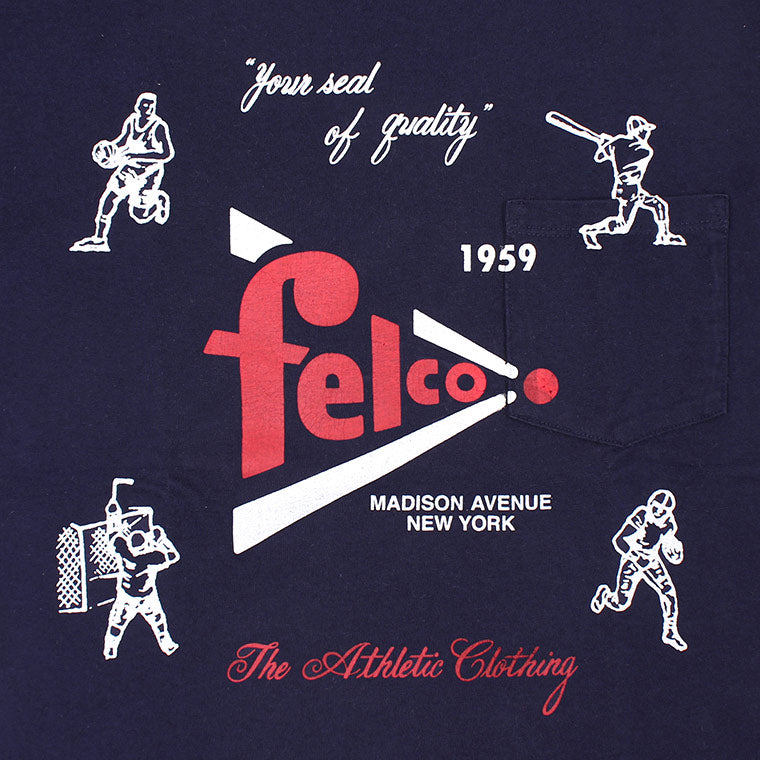 FELCO S/S CREW NECK POCKET T MADE IN USA BODY W/PRINT - FELCO SPORT RUBBER - FELC-213