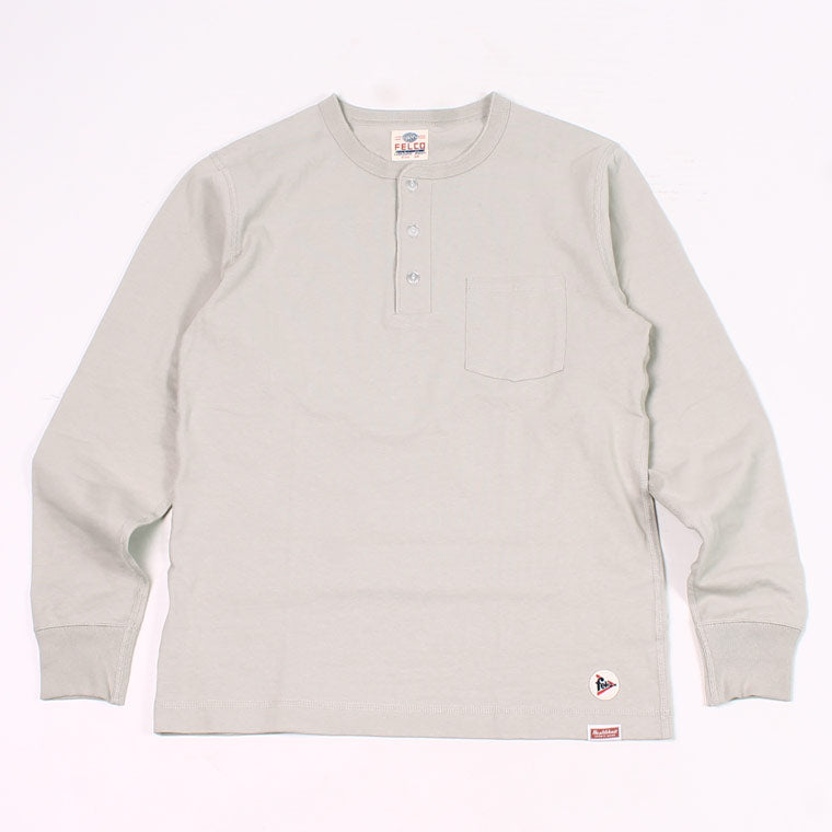 FELCO x HEALTHKNIT  L/S HENLEY NECK POCKET-T U.S.COTTON OPEN END JERSEY - 5 Colors - FELC-290