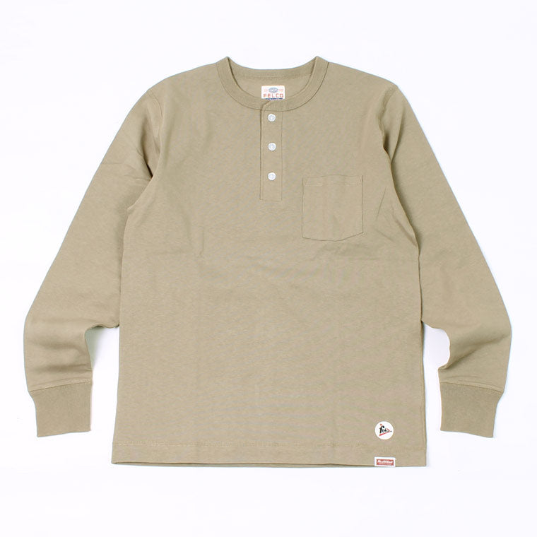 FELCO x HEALTHKNIT  L/S HENLEY NECK POCKET-T U.S.COTTON OPEN END JERSEY - 5 Colors - FELC-290