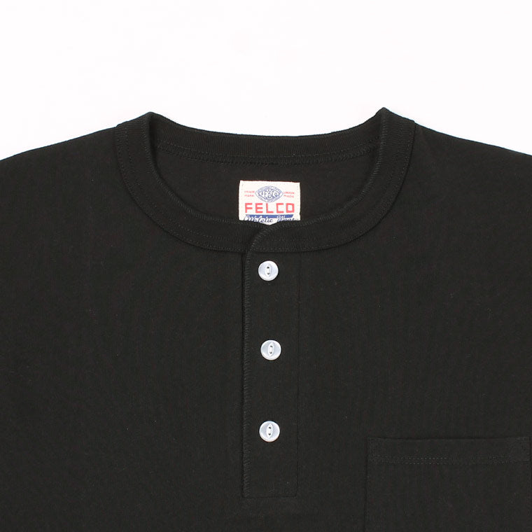 FELCO × HEALTHKNIT  S/S HENLEY NECK POCKET-T U.S.COTTON OPEN END JERSEY - 6 COLORS - FELC-312