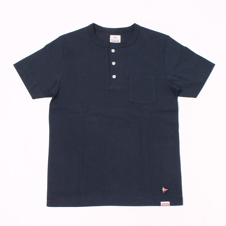 FELCO × HEALTHKNIT  S/S HENLEY NECK POCKET-T U.S.COTTON OPEN END JERSEY - 6 COLORS - FELC-312