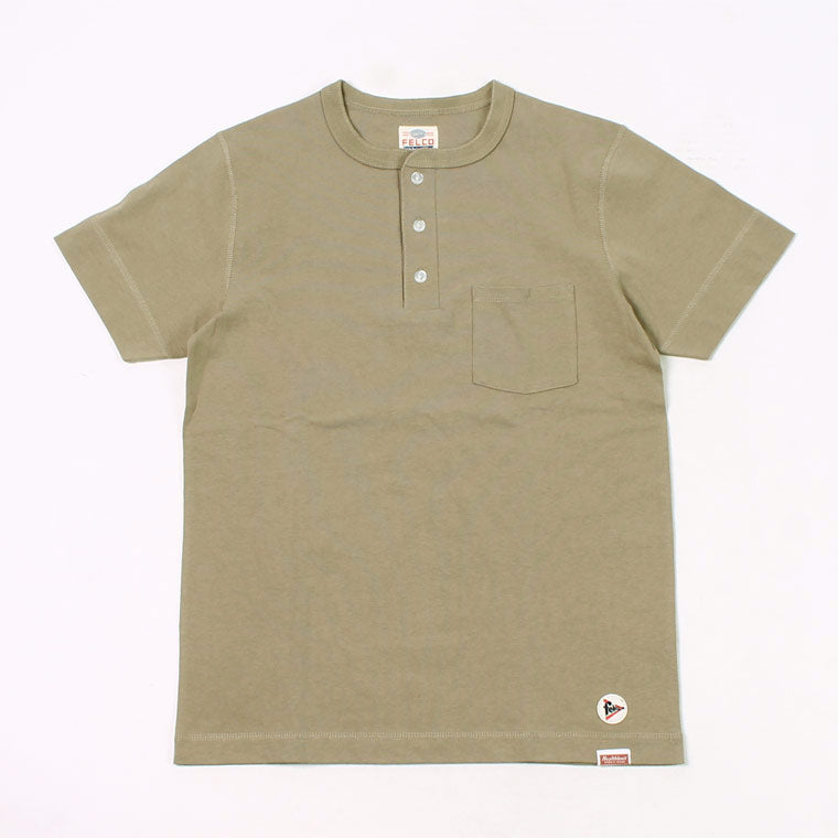 FELCO × HEALTHKNIT  S/S HENLEY NECK POCKET-T U.S.COTTON OPEN END JERSEY - 6 COLORS - FELC-312