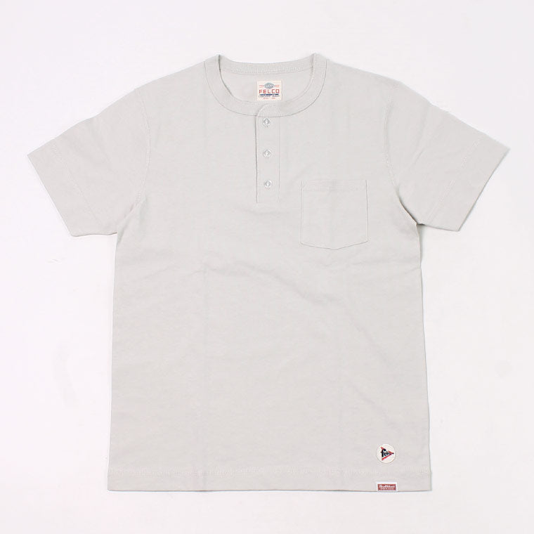 FELCO × HEALTHKNIT  S/S HENLEY NECK POCKET-T U.S.COTTON OPEN END JERSEY - 6 COLORS - FELC-312