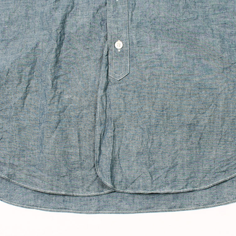 EMPIRE&SONS L/S CLASSIC BAND COLLAR SHIRT 5oz VINTAGE CHAMBRAY - EMSO-125