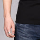 BANDOL SS 1 x 1 RIB COTTON MILITARY CREW TEE