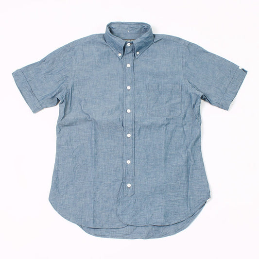 EMPIRE&SONS S/S VINTAGE BD SHIRT - 5oz ORGANIC COTTON CHAMBRAY BLUE