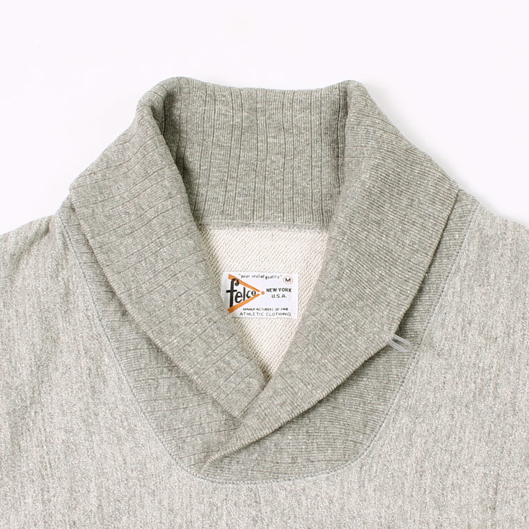 FELCO 12oz TERRY INVERSE WEAVE SHAWL COLLAR PULLOVER W CLASSIC RIB