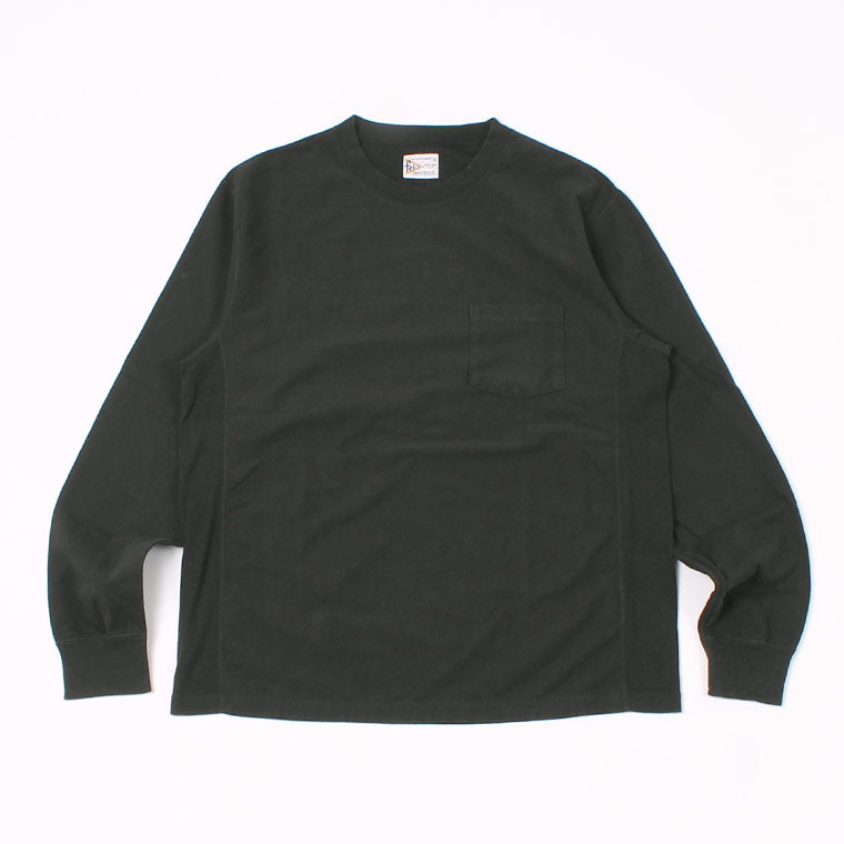 FELCO L/S INVERSE WEAVE CREW NECK POCKET T 7oz 18 SINGLE JERSEY ALL FLATSEAMA