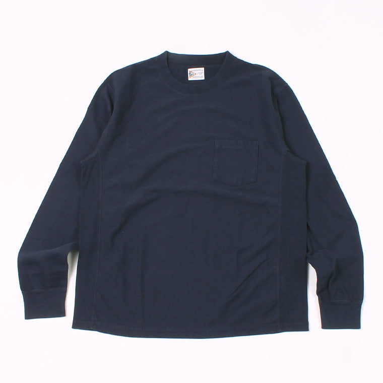 FELCO L/S INVERSE WEAVE CREW NECK POCKET T 7oz 18 SINGLE JERSEY ALL FLATSEAMA