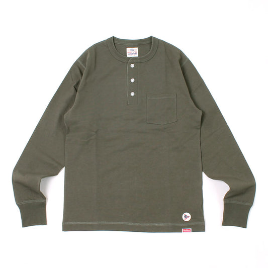 FELCO x HEALTHKNIT  L/S HENLEY NECK POCKET-T U.S.COTTON OPEN END JERSEY - 5 Colors - FELC-290