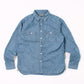 【2025 SOLD OUT】EMPIRE & SONS(エンパイアーアンドサンズ) L/S WORK SHIRT 6oz AMERICAN SELVAGE CHAMBRAY BALL BIO WASH
