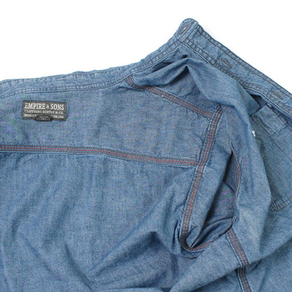 【2025 SOLD OUT】EMPIRE & SONS(エンパイアーアンドサンズ) L/S WORK SHIRT 6oz AMERICAN SELVAGE CHAMBRAY BALL BIO WASH